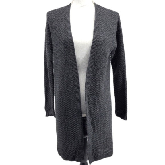 Leo & Nicole  Dark Grey/ Black Duster Knit Cardigan - Picture 1 of 13
